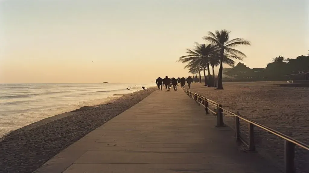 Serene Nusa Dua beachfront at golden hour with a manicured palm-lined promenade and no crowds, the kind of stability that answers whether is nusa dua good for property investment