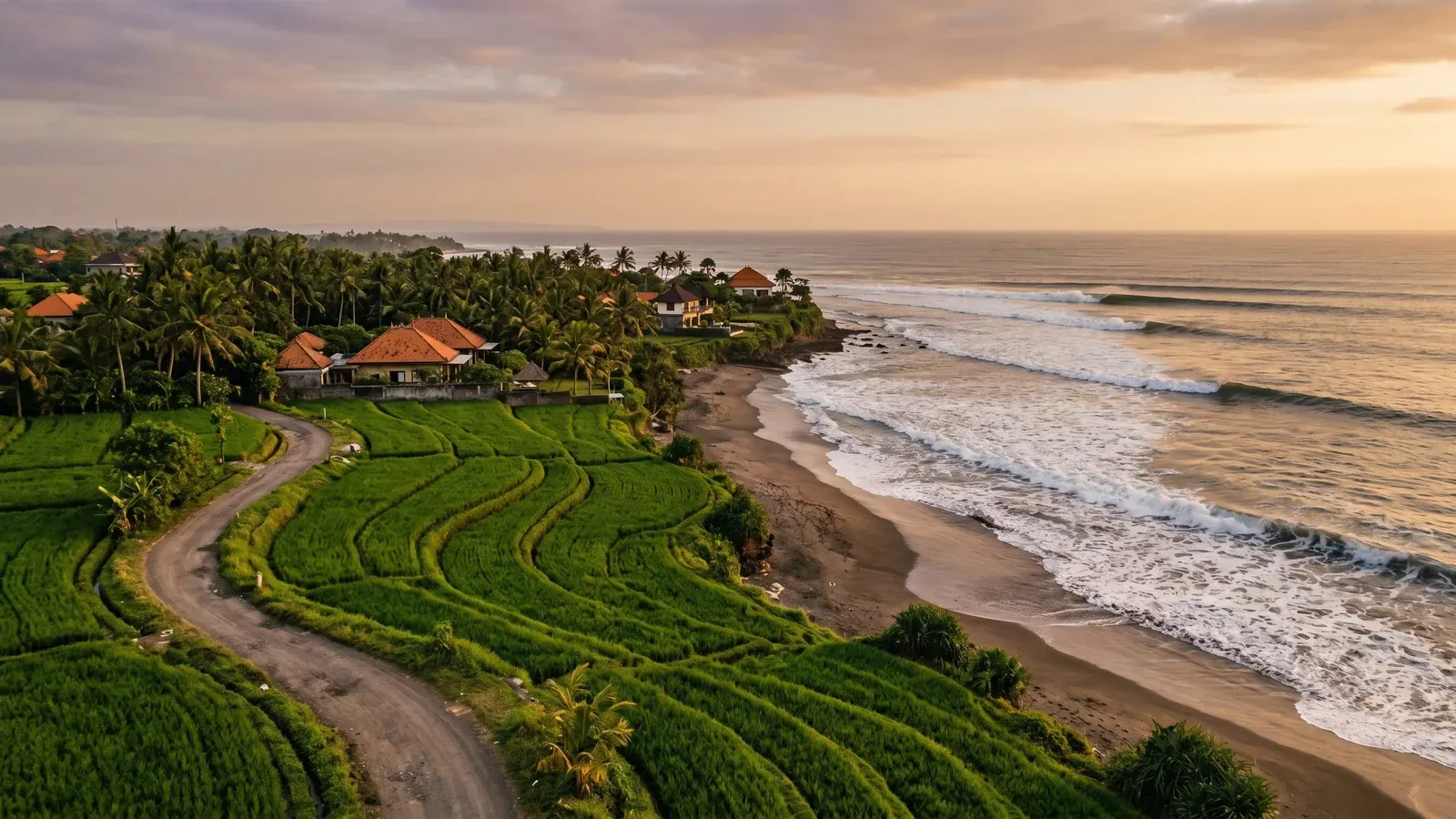 Editorial view of the Pererenan corridor in Bali illustrating pererenan bali property investment 2026